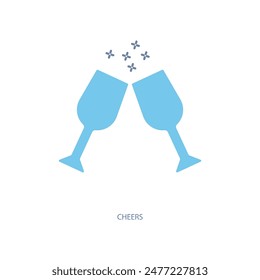 cheers concept line icon. Simple element illustration. cheers concept outline symbol design.