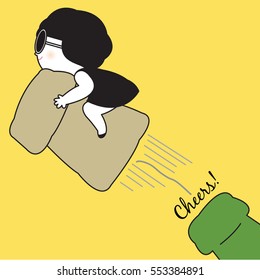 Cheers Congratulations Concept Card Character illustration