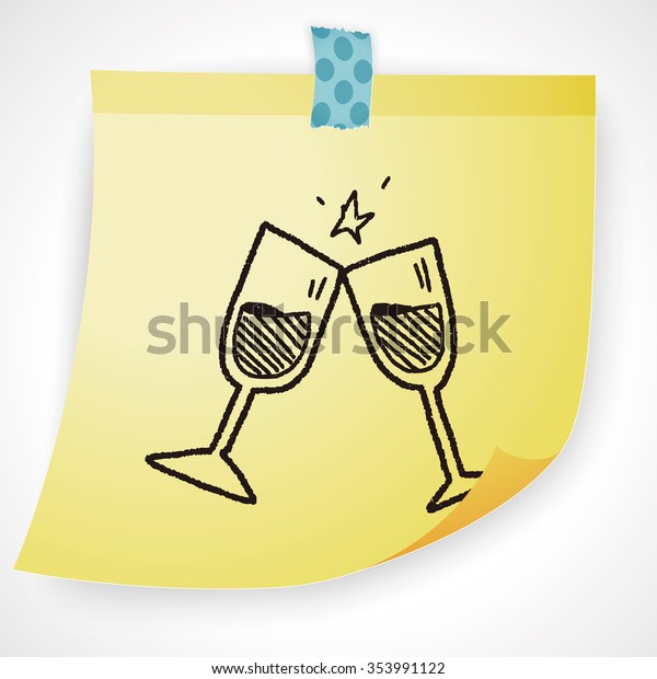 Cheers Doodle Stock Vector (Royalty Free) 353991122