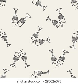 cheers doodle seamless pattern background