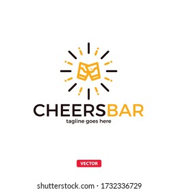 Cheers Drink Alkohol Shot Logo. Bar Pub Glass Logotype