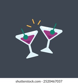 cheers drink in flat vector design.