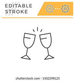 Cheers editable stroke line icon