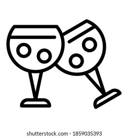 Icono de gafas de vítores. Icono de vector de gafas de contorno para diseño web aislado en fondo blanco