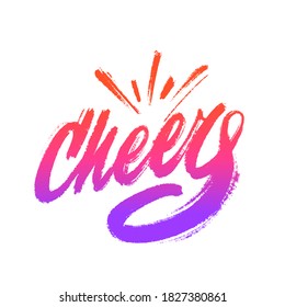 Cheers. Greeting card. Vector calligraphy.