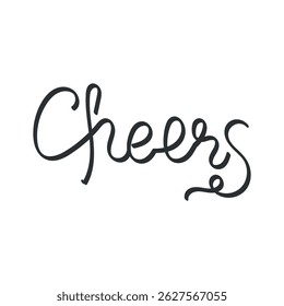 Cheers Hand lettering Modern brush calligraphy.