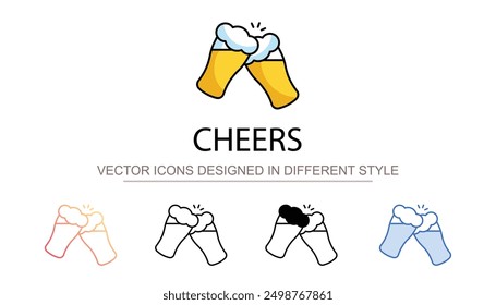 Cheers icon design with white background stock illustration