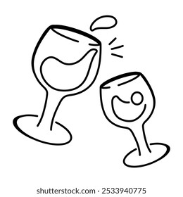 Icono de Cheers en estilo de dibujo 

