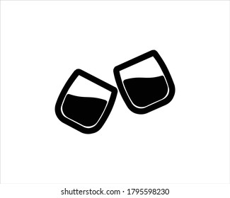 Cheers icon. Glass icon outline and linear vector.