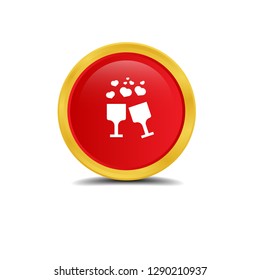 cheers icon and gold button.glossy button
