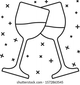 Cheers icon illustration for new year activity