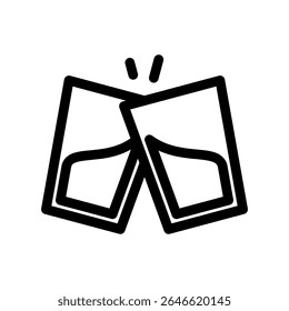 Cheers Icon Line Design Drink Vector Illustration