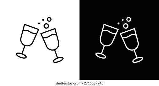 Icono de Cheers en diseño de línea. Iconos de trazo editables.