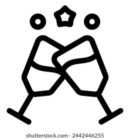 cheers icon in line style