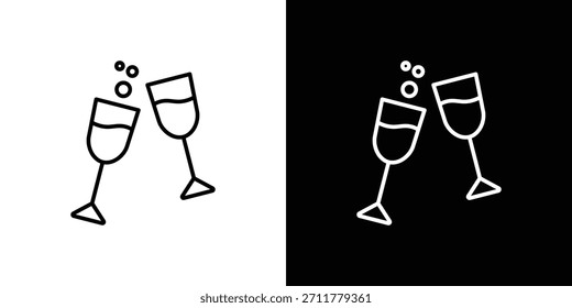 Cheers icon outline. Vector isolated pictogram for web