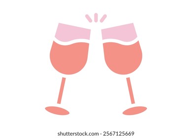 Cheers icon. solid icon style. icon related to party. valentine day elements vector illustration