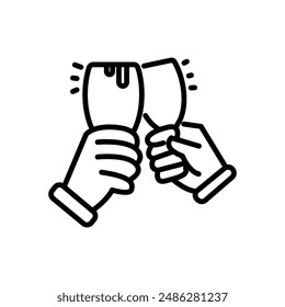 cheers icon vector in line style