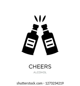 cheers icon vector on white background, cheers trendy filled icons from Alcohol collection, cheers simple element illustration
