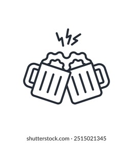 cheers icon. vector.Editable stroke.linear style sign for use web design,logo.Symbol illustration.
