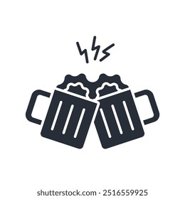 cheers icon. vector.Editable stroke.linear style sign for use web design,logo.Symbol illustration.