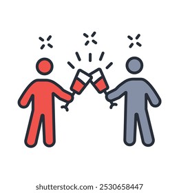 cheers icon. vector.Editable stroke.linear style sign for use web design,logo.Symbol illustration.