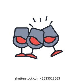 Cheers icon. vector.Editable stroke.linear style sign for use web design,logo.Symbol illustration.