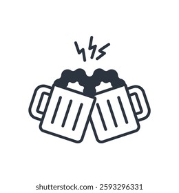 cheers icon. vector.Editable stroke.linear style sign for use web design,logo.Symbol illustration.