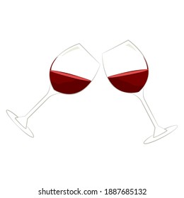 Cheers icon. Wine cups vector illustration design