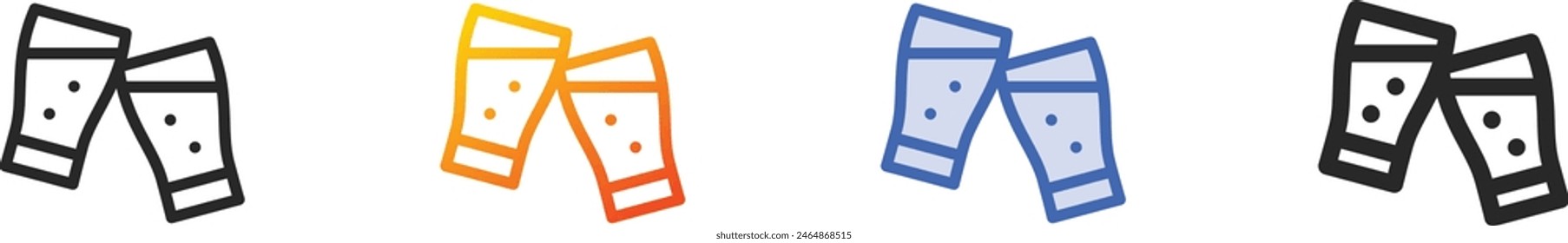cheers icon.Thin Linear, Gradient, Blue Stroke and bold Style Design Isolated On White Background