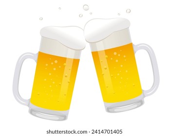 Cheers illustration with beer mug