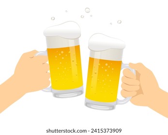 Cheers illustration with beer mug