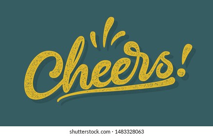 Cheers Letter Hand Lettering Sign 