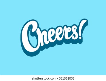 Cheers lettering text