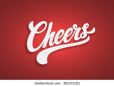 Cheers lettering text