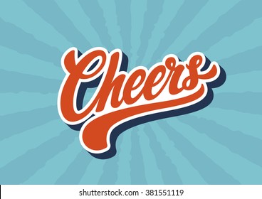 Cheers lettering text