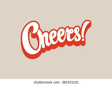 Cheers lettering text