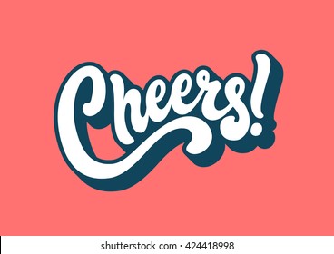 Cheers lettering text banner