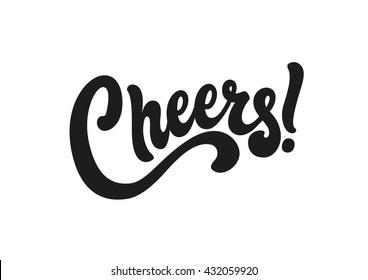 Cheers lettering text banner