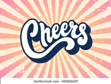 Cheers lettering text banner