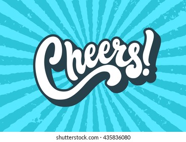 Cheers lettering text banner