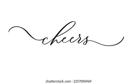 Cheers lettering text inscription banner