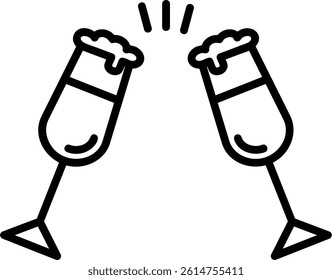 Cheers Line Vector Icon Design