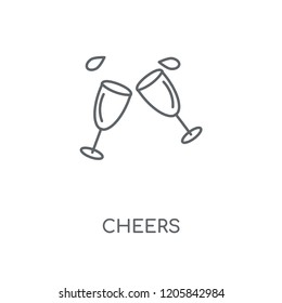 Cheers linear icon. Cheers concept stroke symbol design. Thin graphic elements vector illustration, outline pattern on a white background, eps 10.