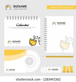 Cheers Logo, Calendar Template, CD Cover, Diary and USB Brand Stationary Package Design Vector Template