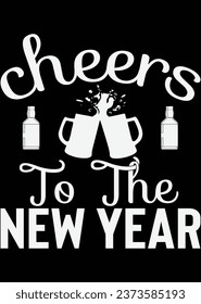 Cheers To The New Year Cut File eps cut file for cutting machine