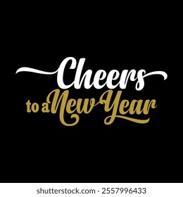 Cheers to The New Year T-shirt, Merry Christmas, Christmas Party Tee, Gift for Christmas, Custom T-shirt, Winter T-Shirt Vector Design.