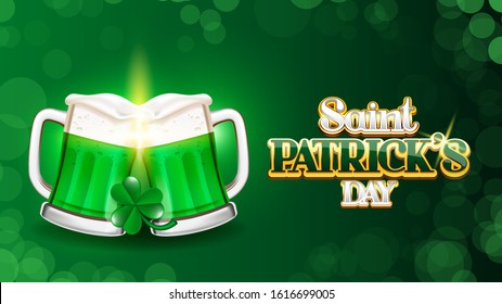 Cheers on Saint Patrick's day splash background