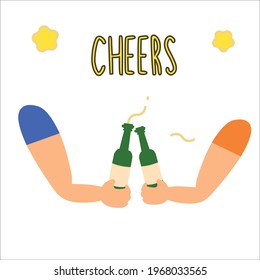 Cheers our drinks enjoy it together.