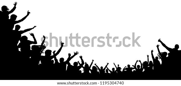 乾杯パーティー拍手 聴衆の拍手が拍手を送る 陽気な人々が拍手するシルエットのベクター画像 ディスコ ファンダンス コンサート のベクター画像素材 ロイヤリティフリー