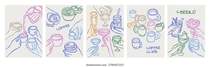 Cheers poster designs set